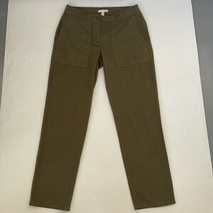 Eileen Fisher Green Chinos 100% Cotton Pants Size 0